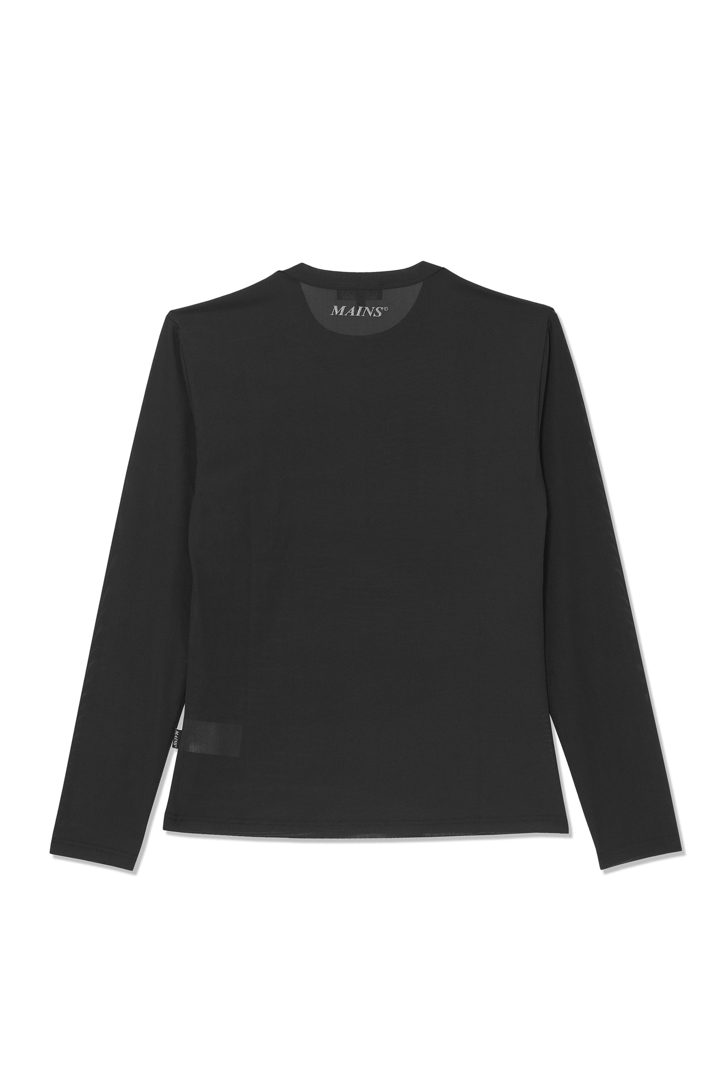 Black Long Sleeve Mesh Top