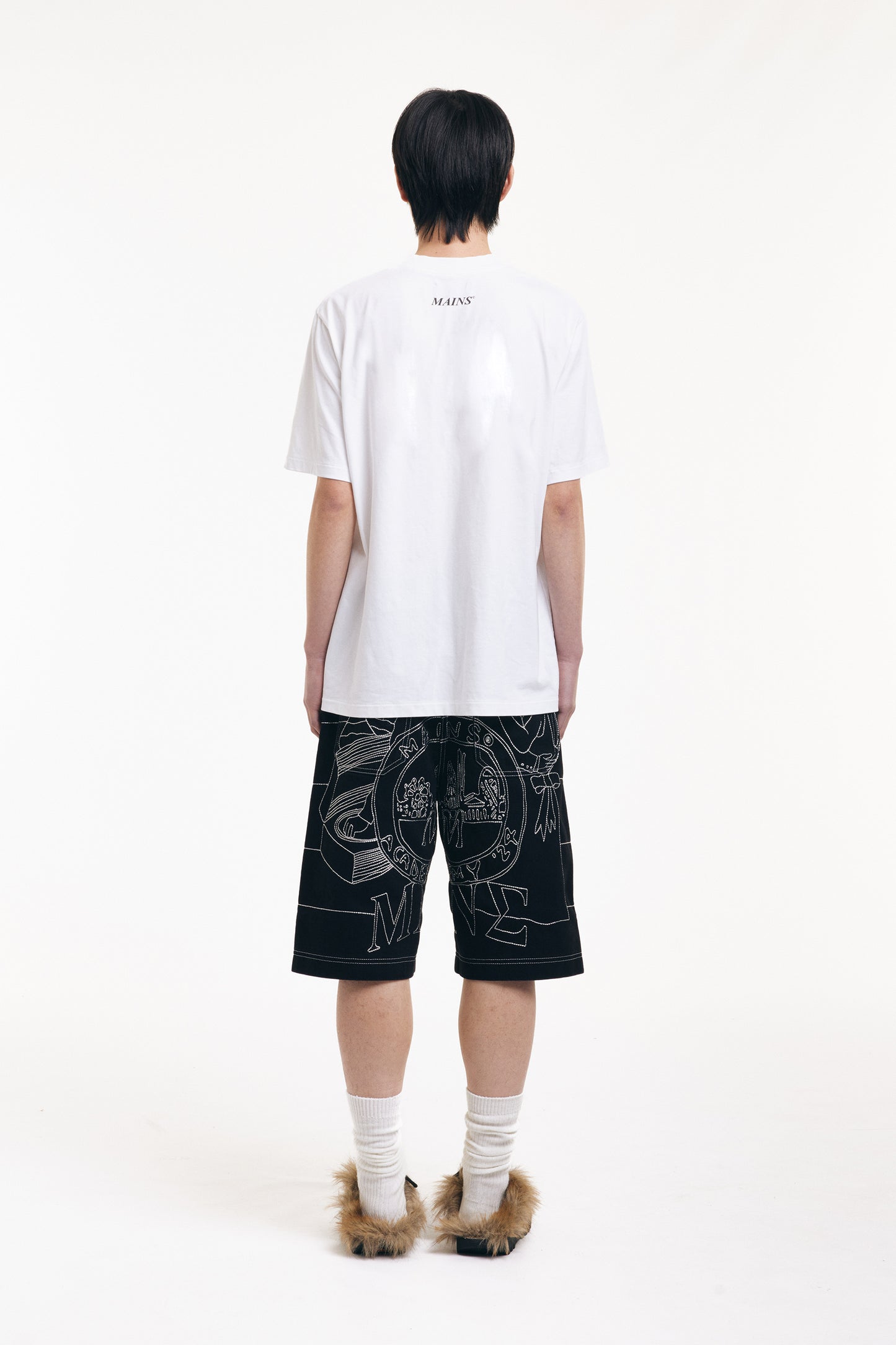 Black Embroidered Shorts