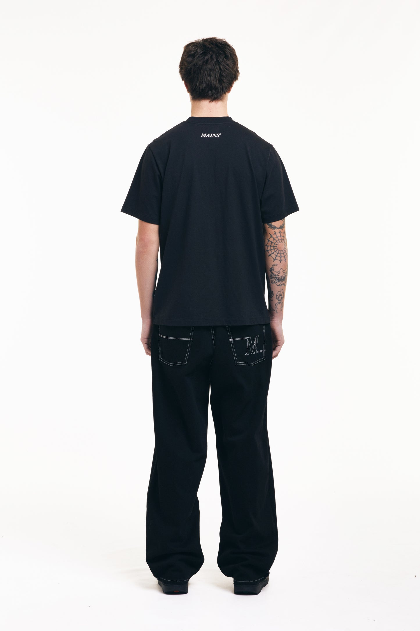 Black Wide Leg Eyelet Jeans