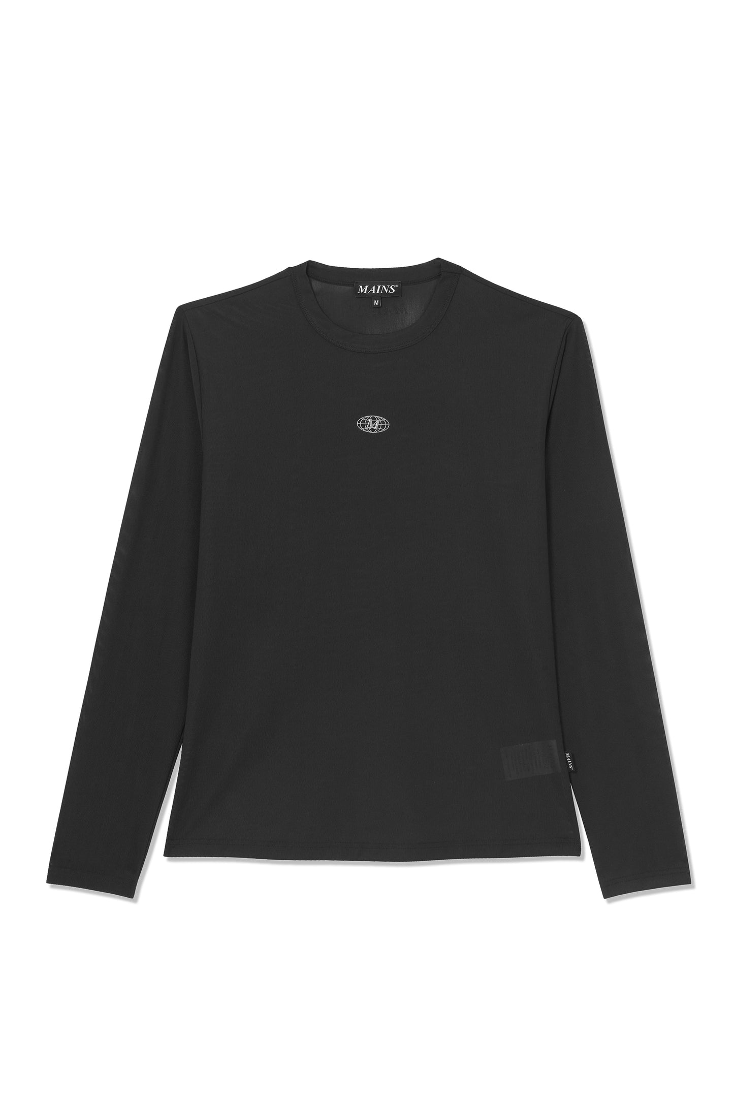 Black Long Sleeve Mesh Top