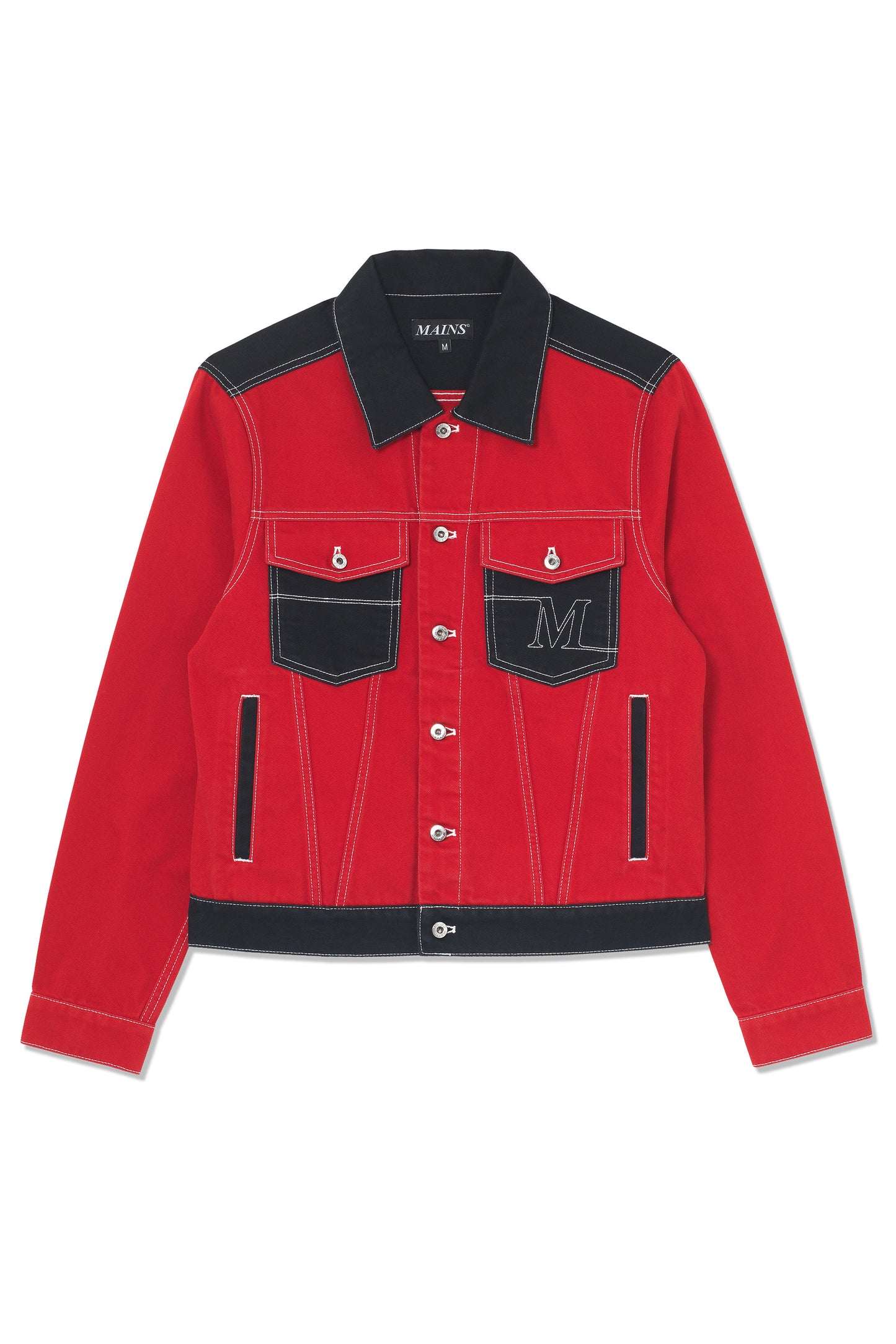 Red and Black Denim Jacket