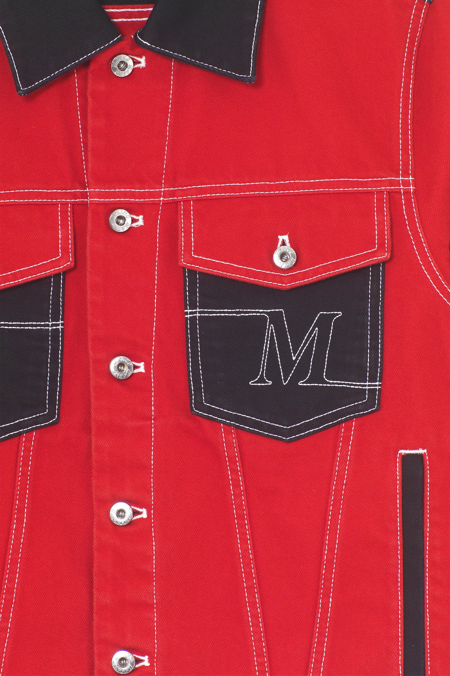 Red and Black Denim Jacket