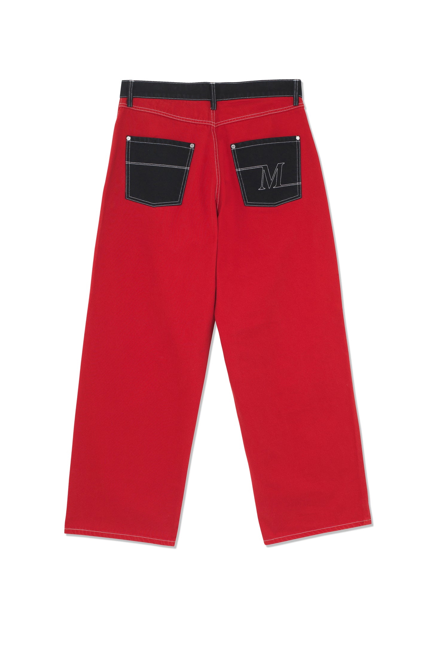 Wide Leg Red and Black Jeans