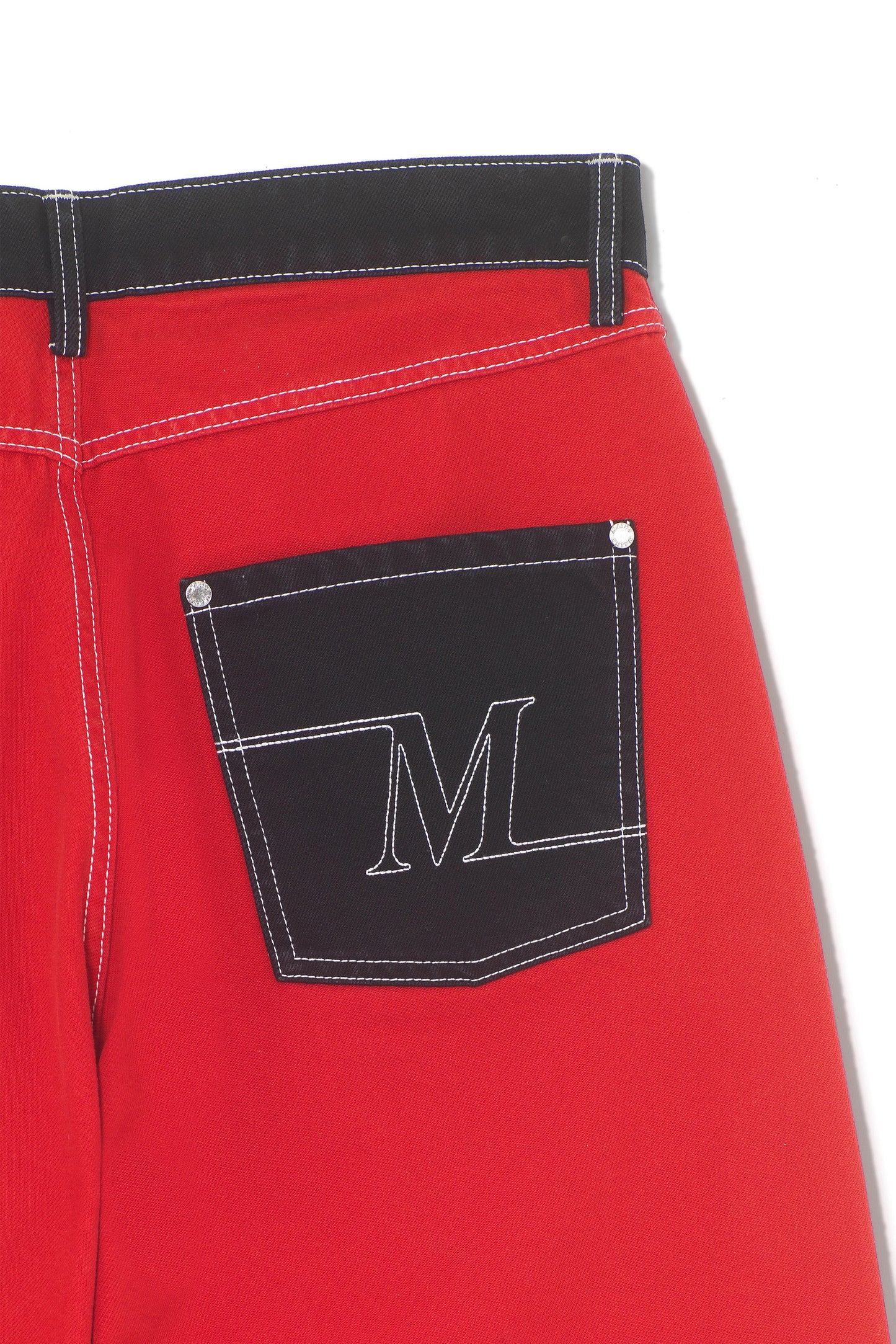 Wide Leg Red and Black Jeans