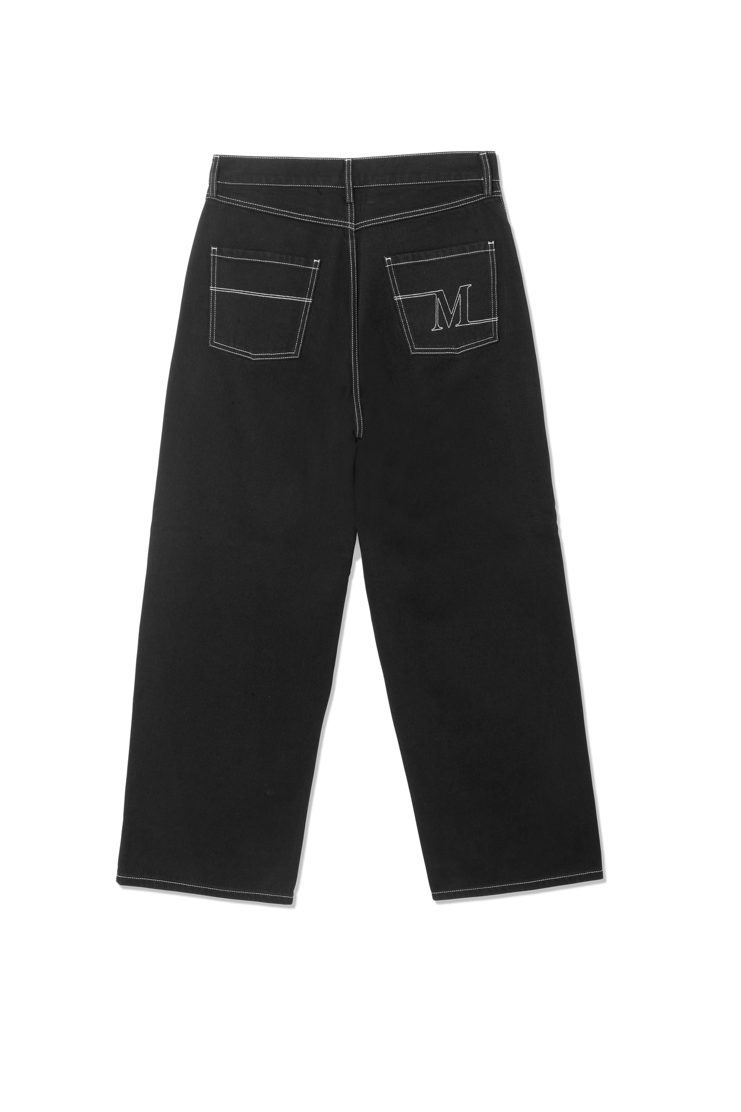 Black Wide Leg Eyelet Jeans