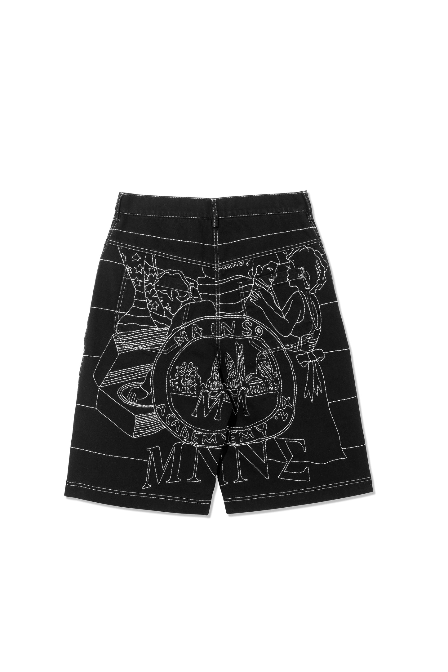 Black Embroidered Shorts