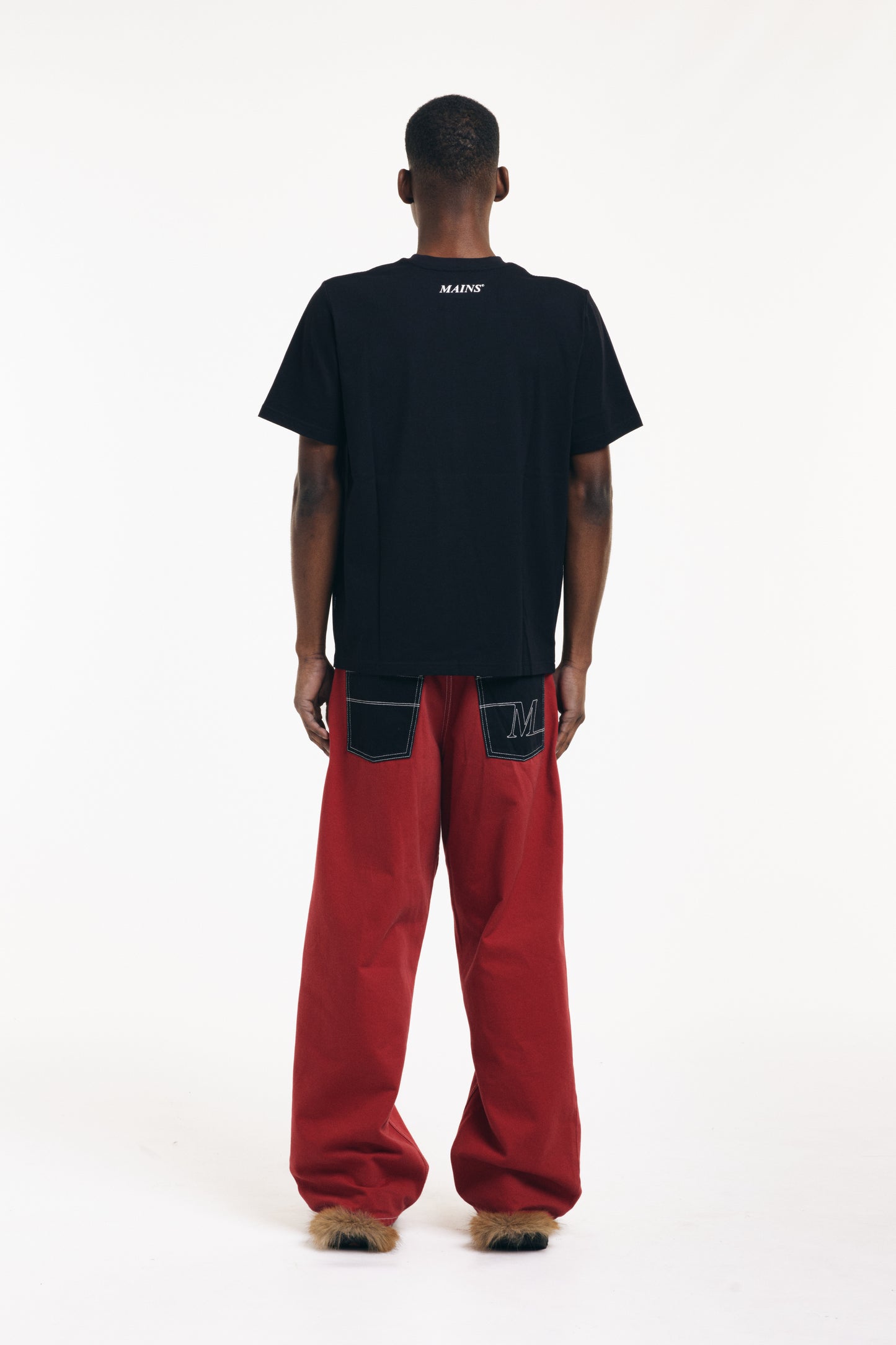 Wide Leg Red and Black Jeans