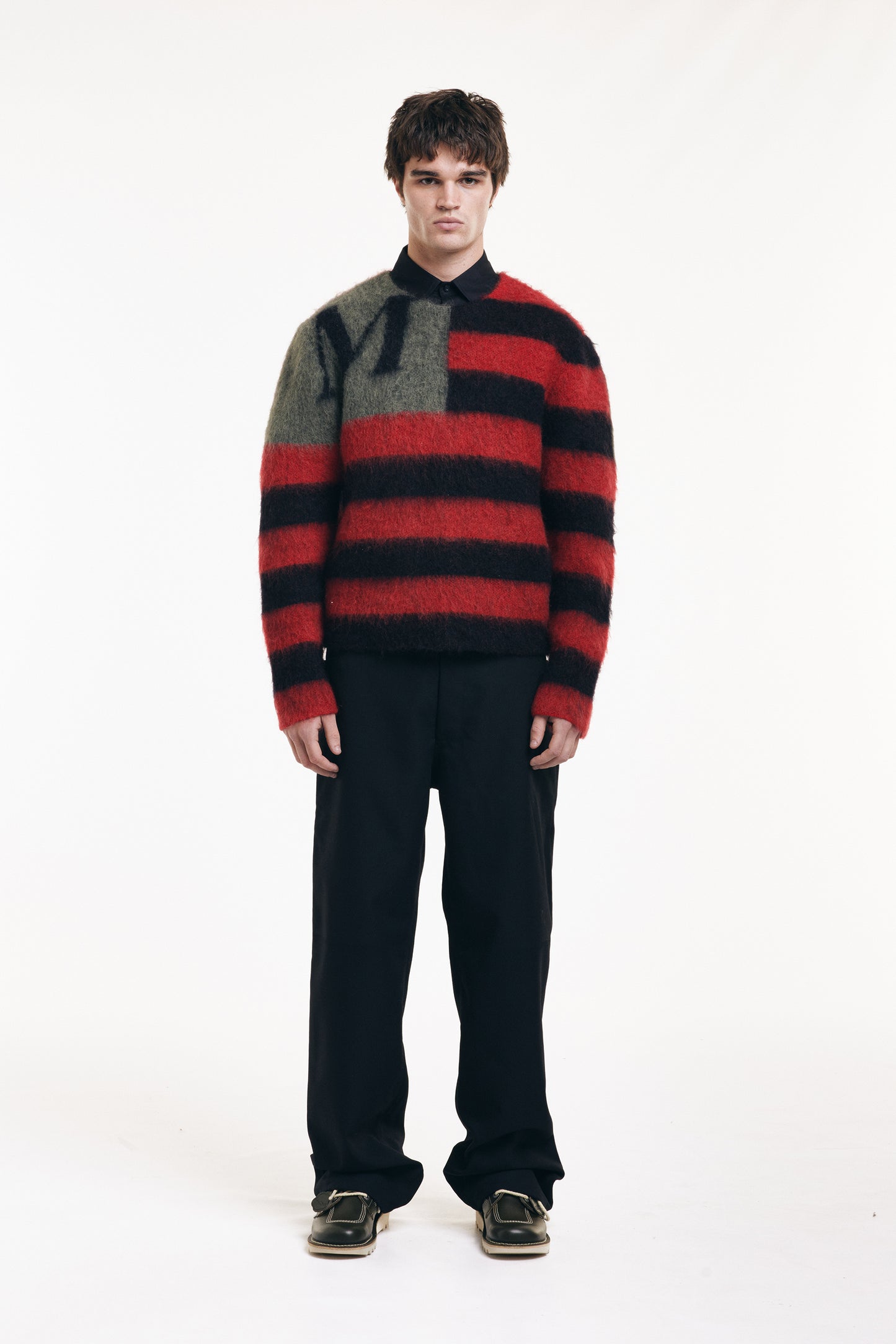 Red and Black Mohair Jumper